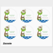 サマータイムの(青い)カスタムな好意のステッカー ラウンドシール (シート)