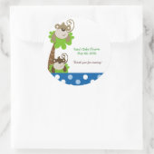 サマータイムの(青い)カスタムな好意のステッカー ラウンドシール (バッグ)