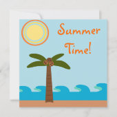 サマータイムアイランドBBQパーティの招待状 招待状 (正面)