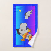 サマータイムクジラ風刺浴用タオルのセット バスタオルセット (ハンドタオル)