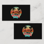 サマータイムサーフおもしろいビーチファミリーバケーションマッチ 名刺 (正面/裏面)