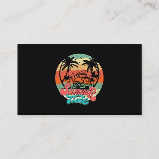 サマータイムサーフおもしろいビーチファミリーバケーションマッチ 名刺 (正面)