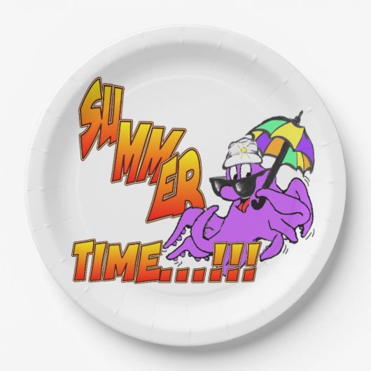 サマータイムタコ紙プレート ペーパープレート (正面)