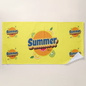 サマータイムレトロヴィンテージ ビーチタオル (正面)