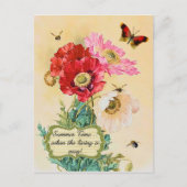 サマータイムヴィンテージフローラポピー ポストカード (正面)