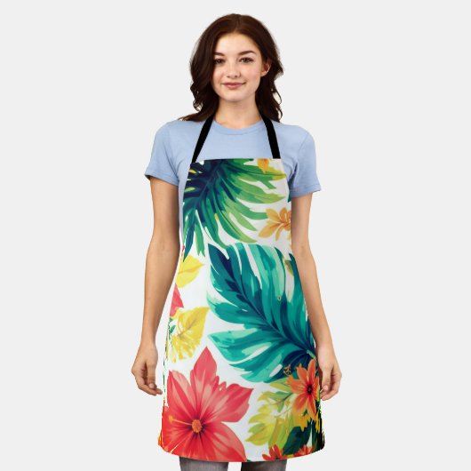 サマータイム開花 エプロン (着用した状態)