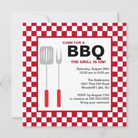 サマータイムBBQ招待状 招待状 (正面)