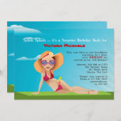 サマータン誕生日パーティーへの招待 招待状 (正面/裏面)