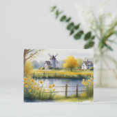 サマーダッフォジルス自然ハウスハガキ水彩色 ポストカード (スタンド正面)