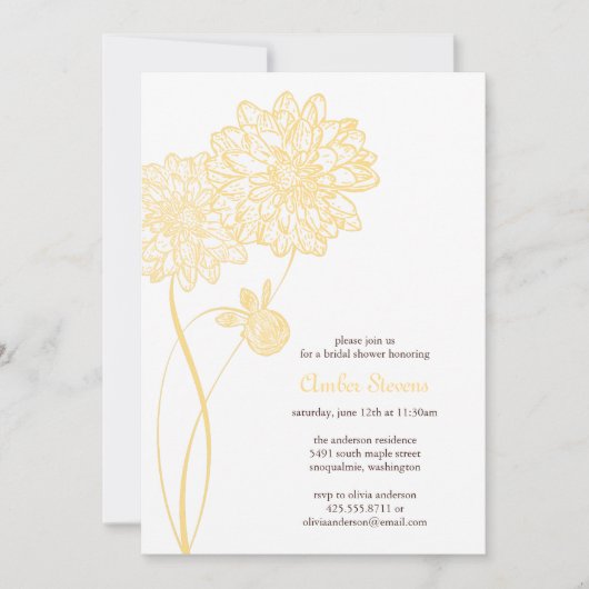 サマーダリアスシャワー/パーティの招待状 招待状 (正面)