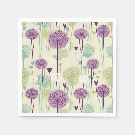 サマーダンデリオンデザイン スタンダードカクテルナプキン (正面)