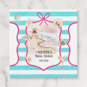 サマーチック ビーチとウェーブ ブライダルシャワー フェイバータグ (正面)