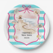 サマーチック ビーチとウェーブ ブライダルシャワー ペーパープレート (正面)