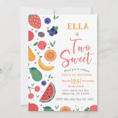 サマーツースイートフルーツセカンドバースデー招待状 招待状 (正面)