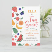 サマーツースイートフルーツセカンドバースデー招待状 招待状 (スタンド正面)