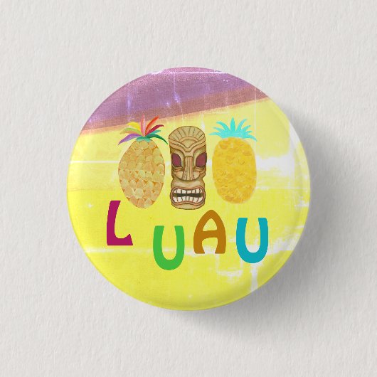 サマーティキパイナップルルアウパーティ 缶バッジ (正面)