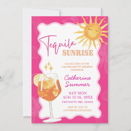 サマーテキラサンライズバチェロレッテウィークエンド 招待状 (正面)