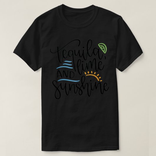 サマーテキラライムアンドサンシャインサマータイムビーチ Tシャツ (デザイン正面)