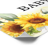 サマーテディベアサンフラワーリースウェルカムベビー ポスター (角)