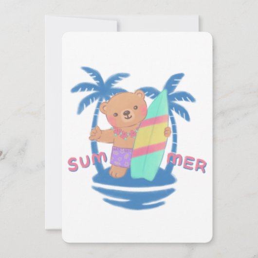 サマーテディベアーサーファーinハワイ サンキューカード (正面)