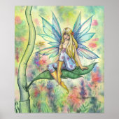 サマーデイウォーターカラーフェアリーイラストレーションアート ポスター (正面)