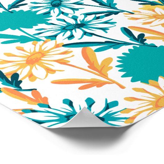 サマーデイジーフラワーガーデン ポスター (角)