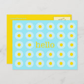 サマーデイジーブルー&イエローハロー ポストカード (正面/裏面)