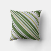 サマーデイジーホワイトアンドグリーンストライプ クッション (裏面)