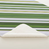 サマーデイジーホワイトアンドグリーンストライプ シェルパブランケット (3/4)