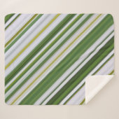 サマーデイジーホワイトアンドグリーンストライプ シェルパブランケット (正面(横))