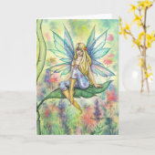 サマーデイスイートフラワーフェアリーアート カード (黄色い花)