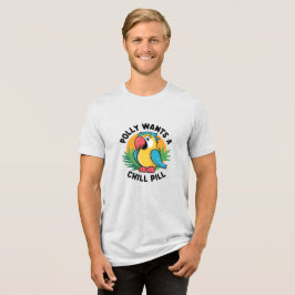 サマートロピカルオウムデザイン トライブレンドTシャツ
