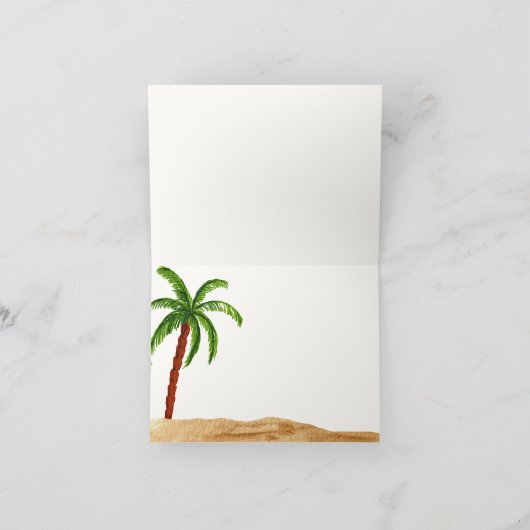 サマートロピカルサーフベビーオンボードベビーシャワー サンキューカード (内部)