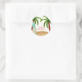 サマートロピカルサーフベビーオンボードベビーシャワー ラウンドシール (バッグ)