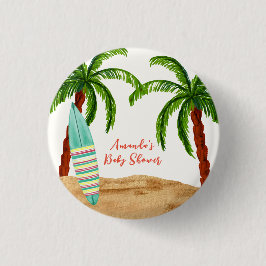 サマートロピカルサーフベビーオンボードベビーシャワー 缶バッジ