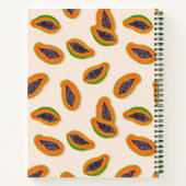 サマートロピカルパパイヤフルーツ赤面ピンク ノートブック (裏面)