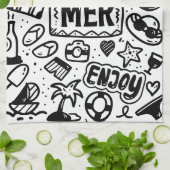 サマートロピカルビーチシーバケーションホリデイ キッチンタオル (折り畳み)