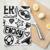 サマートロピカルビーチシーバケーションホリデイ キッチンタオル (四つ折り)