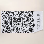 サマートロピカルビーチシーバケーションホリデイ ビーチタオル (正面)