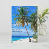 サマートロピカルビーチパームブライダルシャワー 招待状 (スタンド正面)