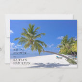 サマートロピカルビーチパームブライダルシャワー 招待状 (裏面)