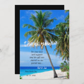サマートロピカルビーチ結婚パームサンキューカード 招待状 (正面/裏面)