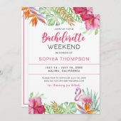 サマートロピカルフラミンゴバチェロレッテ招待状 招待状 (正面/裏面)