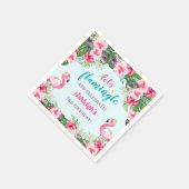 サマートロピカルフラミンゴ誕生日 スタンダードカクテルナプキン (角)