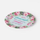 サマートロピカルフラミンゴ誕生日 ペーパープレート (アングル)