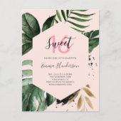 サマートロピカル誕生日スウィート16 インビテーションポストカード (正面)