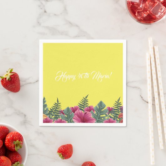 サマートロピカル誕生日紙ナプキンス スタンダードカクテルナプキン (インサイチュ)