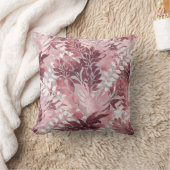 サマートロピカル赤面ピンク葉ヴィンテージデザイン クッション (ブランケット)