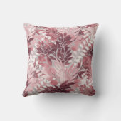 サマートロピカル赤面ピンク葉ヴィンテージデザイン クッション (裏面)