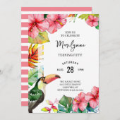 サマートロピカル50誕生日招待状 招待状 (正面/裏面)